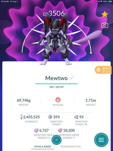 Armored mewtwo level50 max - armored,