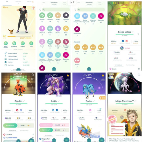 Pokémon acc lvl43 10 - go,