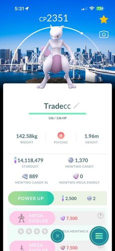 Pokémon non shiny mewtwo - go,