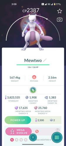 Pokemon non shiny mewtwo - go,